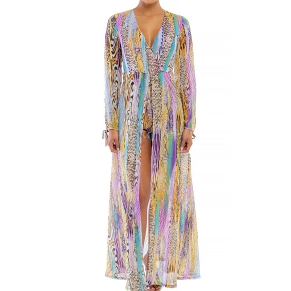Luxxel Dresses & Skirts - NWOT Luxxel Multicolor Romper with shorts ans overlay Size Medium STUNNING